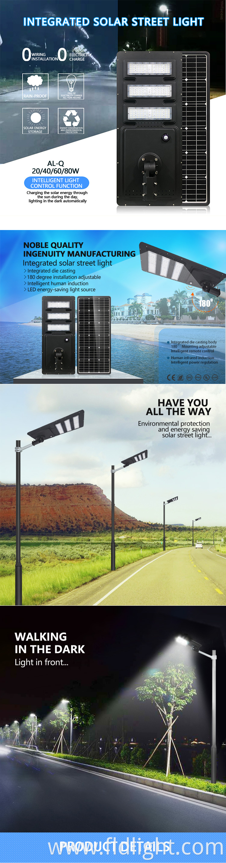 smart outdoor solar street light